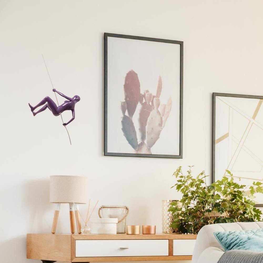 Metallic Red Climbing Woman Wall Decor R55869