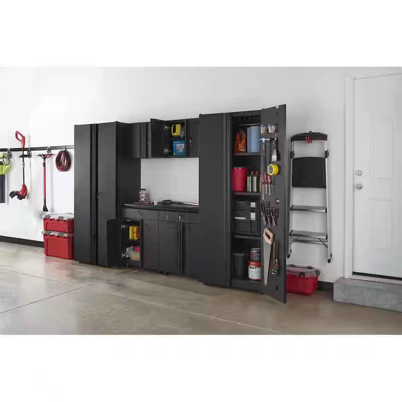 6-Piece Welded Steel Garage Storage System in Black Y817101