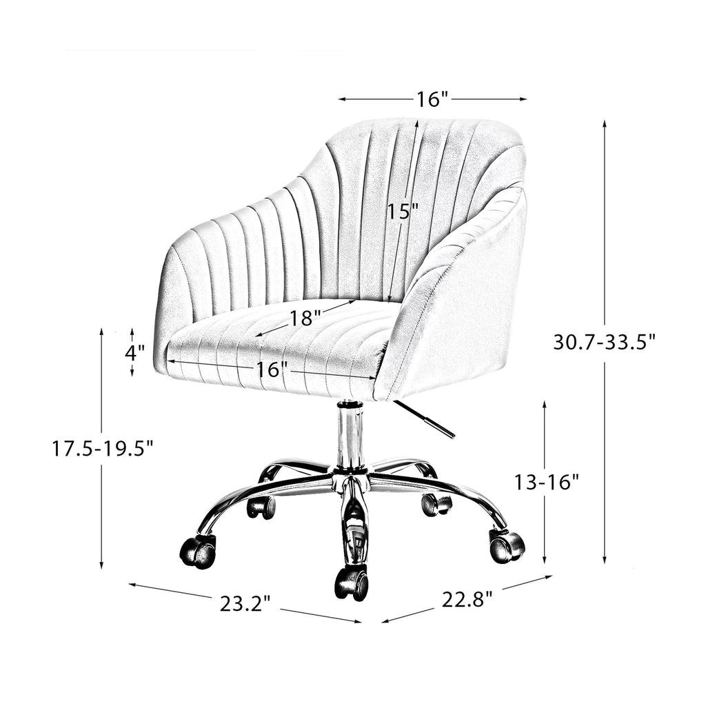 Green Velvet Adjustable Swivel Task Chair B154