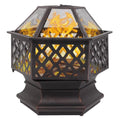 22 inch Steel Fire Pit with Flame-Retardant Mesh Lid D51905