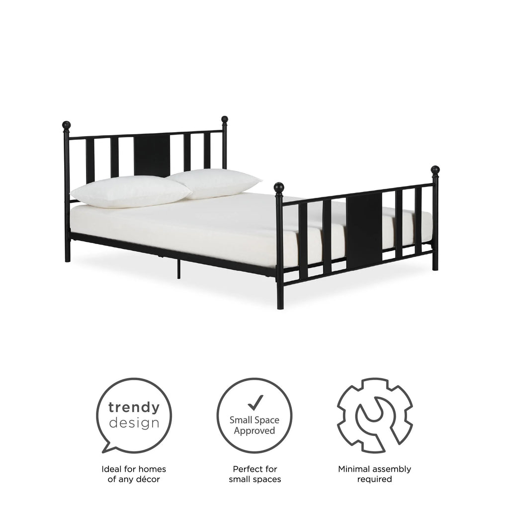 Queen Black Metal Platform Bed N4514