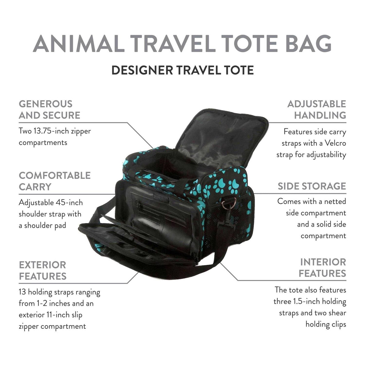 Animal Travel Tote Bag with Zipper L33034