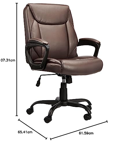 Black Padded Mid-Back Adjustable Office Chair with Armrest K142317