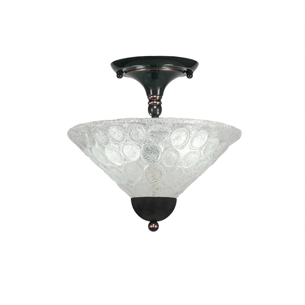 Two Light Semi-Flush Mount Black Copper Finish D49750