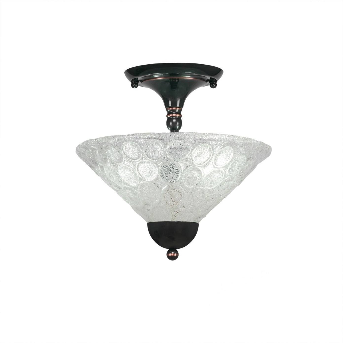 Two Light Semi-Flush Mount Black Copper Finish D49750