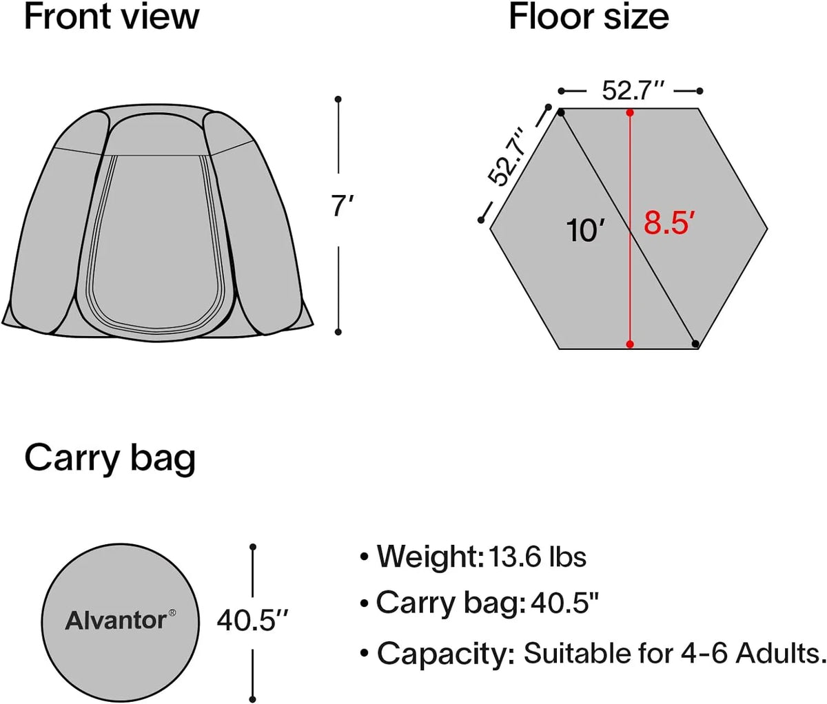10' x 10' Sun Shade Canopy with Ventilated Mesh Walls G806