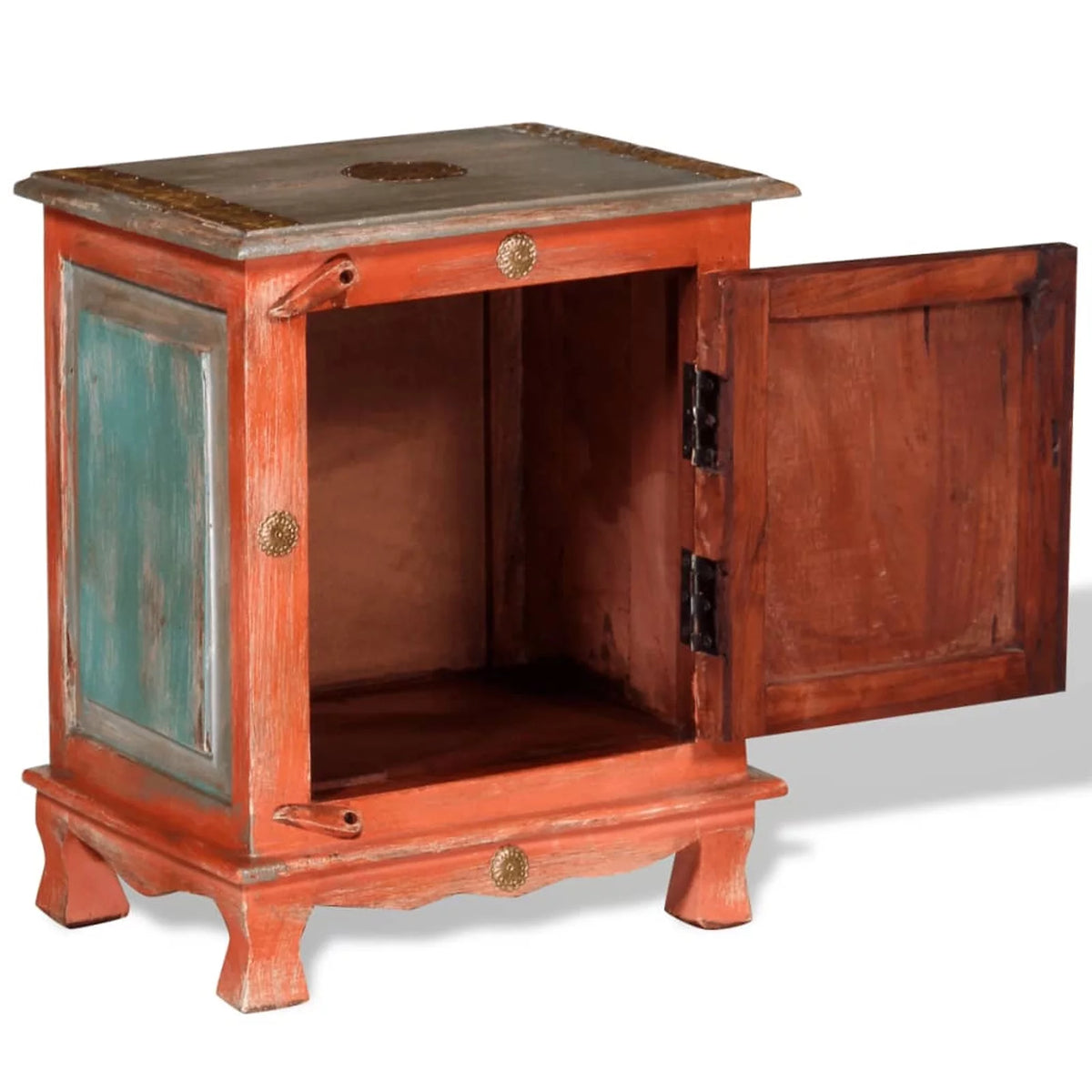 Orange Solid Mango Wood Nightstand R381