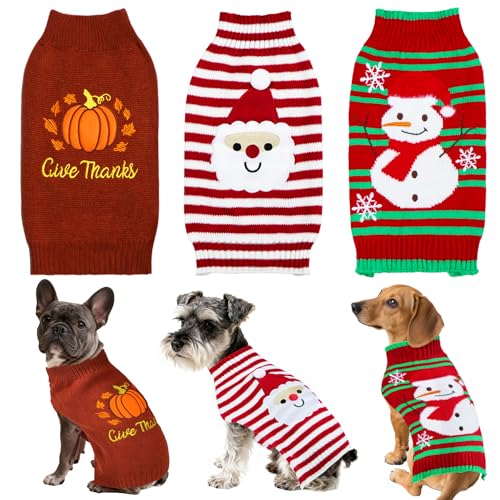 3 Pack Dog Christmas Sweater W2967