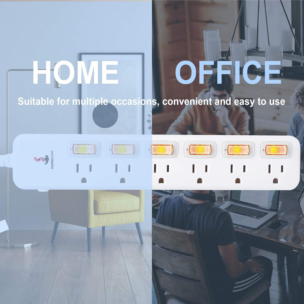 4 Outlets Surge Protector Power Strip 6 ft Cord T28794
