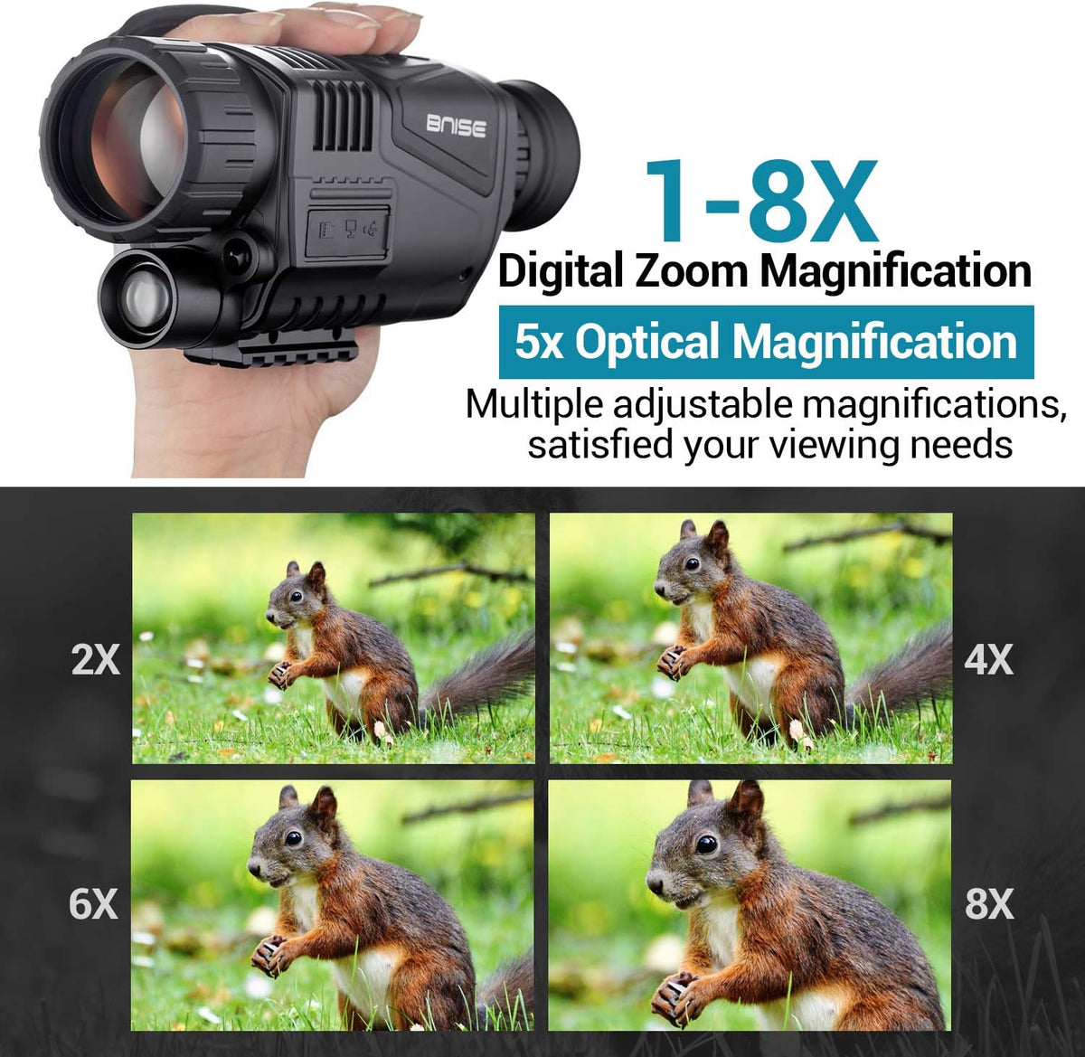 Digital Night Vision Monocular Infrared Camera 8X40 HD R709