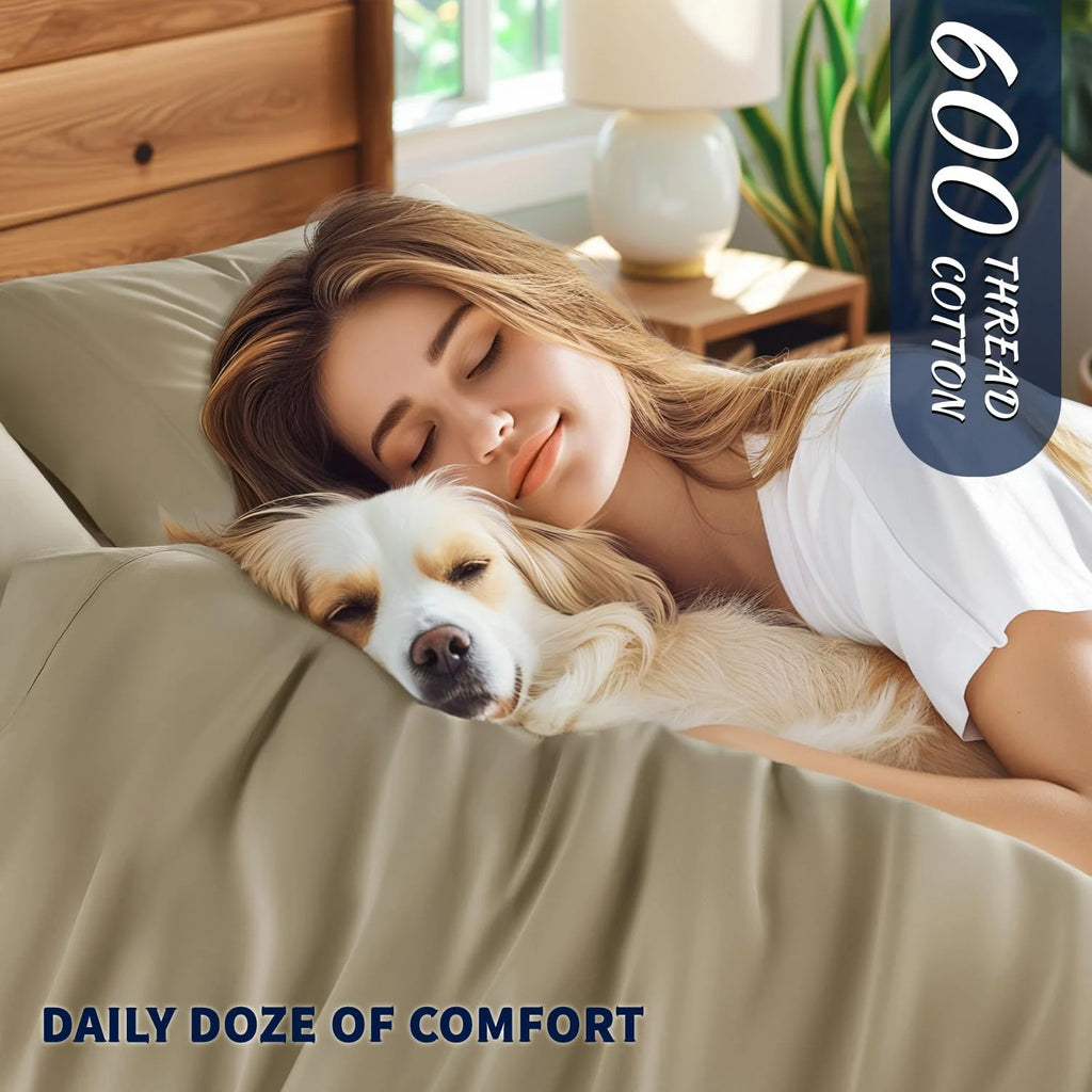 King Size 4-Piece 100% Egyptian Cotton Sheets Set W128710