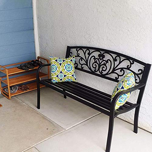 Metal Patio Bench with Steel Frame B61860