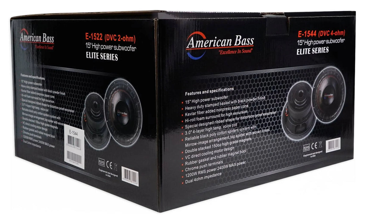1200 W RMS 15 inch DVC 4-ohm Black Subwoofer Z206