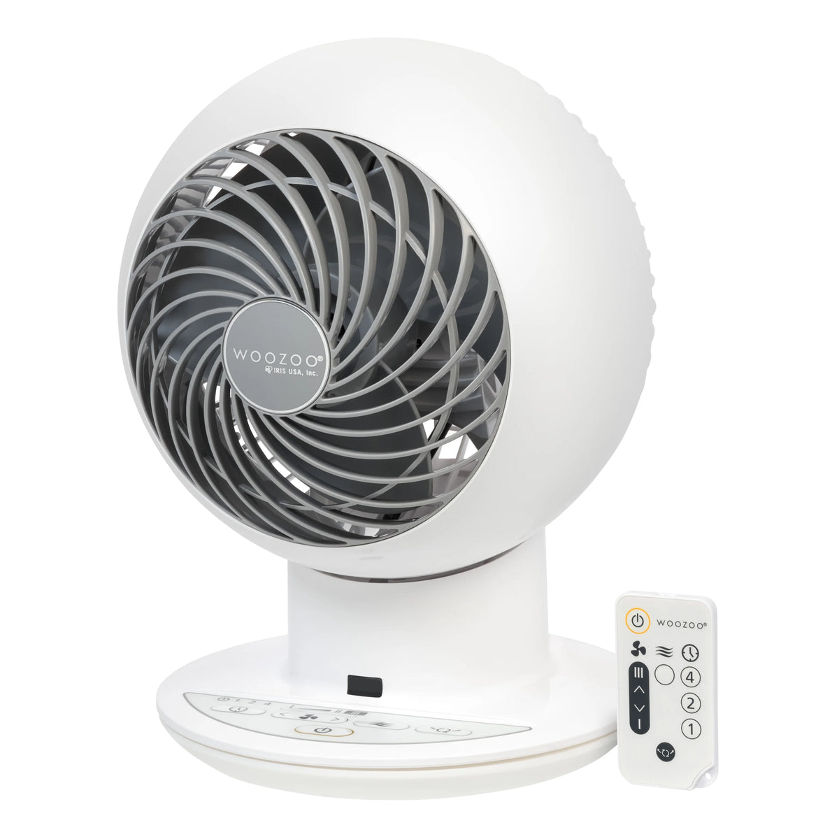 White Compact Oscillating Circulator Fan with Remote D7345