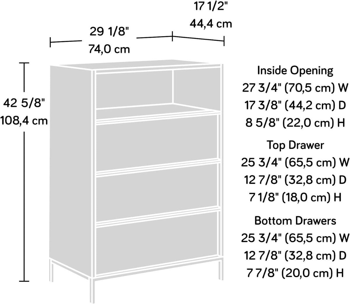 Black 3-Drawer Chest I50372