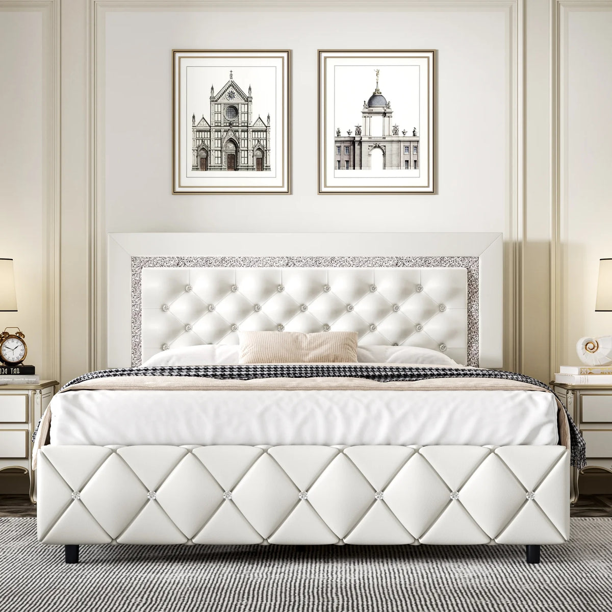 Black Twin Size Upholstered Platform Bed Frame with Headboard G38200