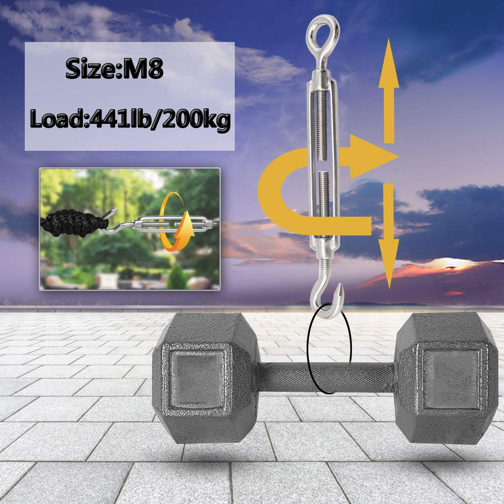 304 Stainless Steel Adjustable Wire Rope Tensioner Kit with Hooks R795
