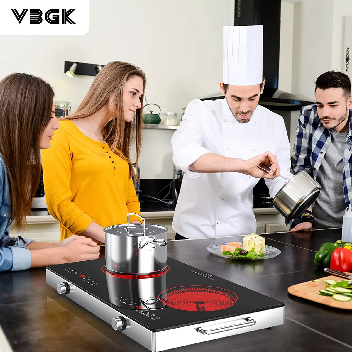 2 Burners 2400W Portable Electric Cooktop I8853