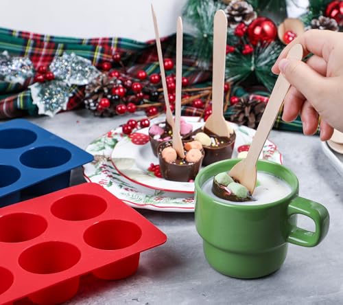2pcs Silicone Hot Chocolate Spoon Molds with 30 Wooden Spoons N88975