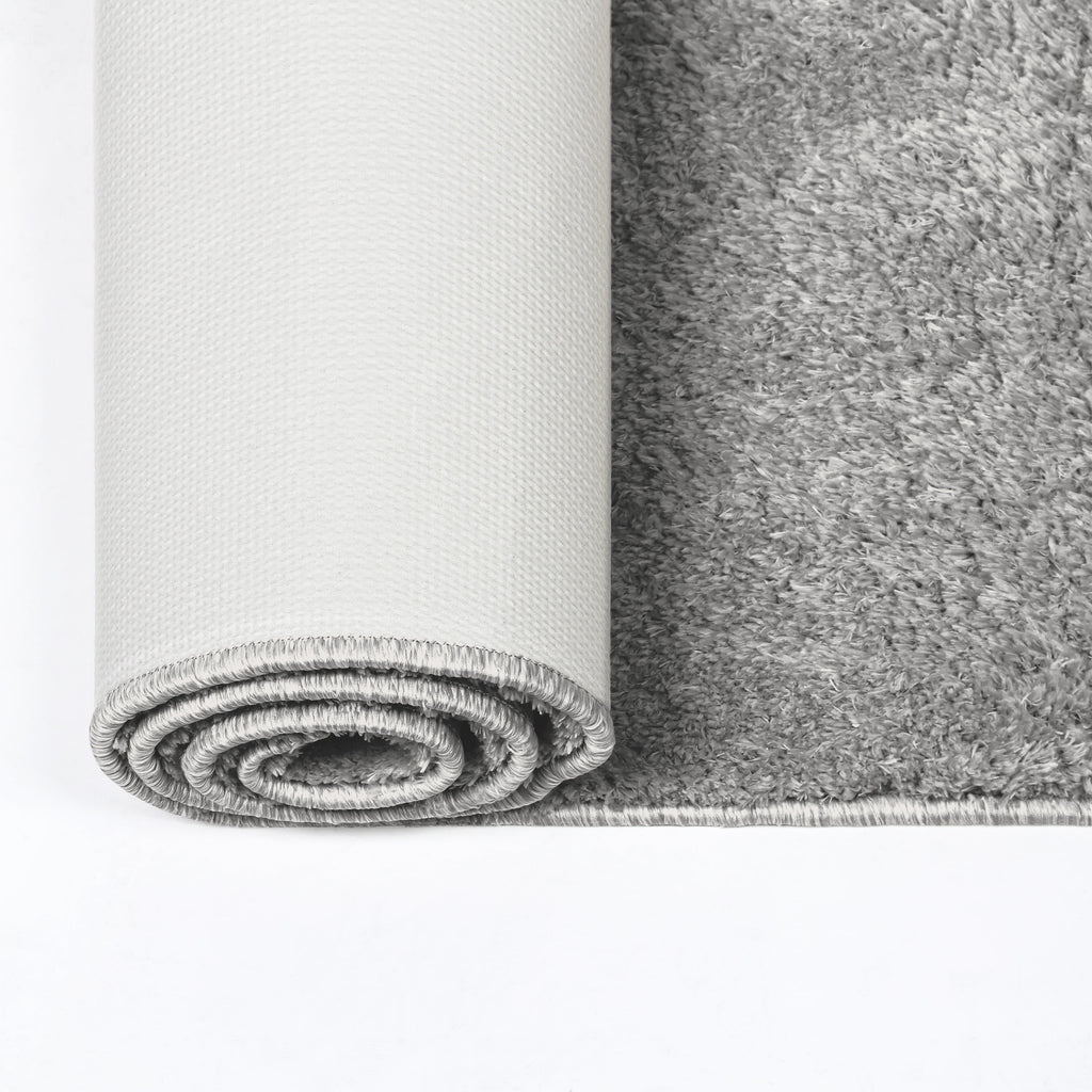 Microfiber Plush Shag Area Rug Gray 5' x 7' R498