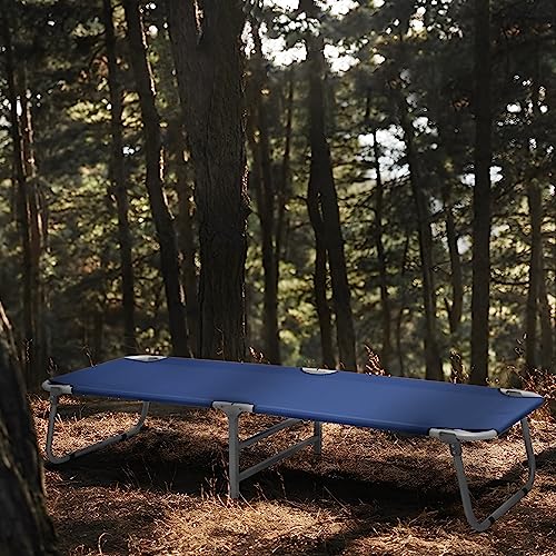 Navy Blue Folding Camping Cot with Storage Bag P5840