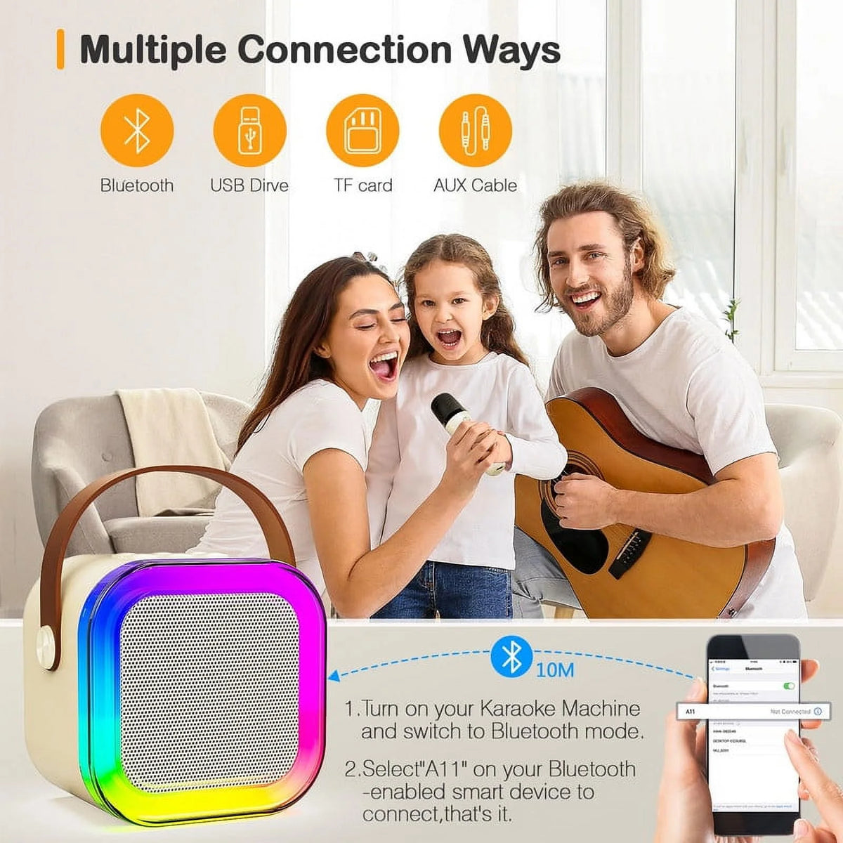 Kids Karaoke Machine with 2 Wireless Microphones O97983