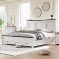 Full Size Bed Frame with Storage Drawers, Light Brown D578