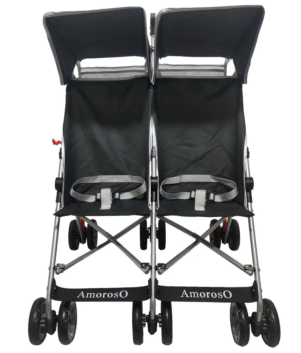 Black Double Umbrella Stroller with EVA Wheel K971