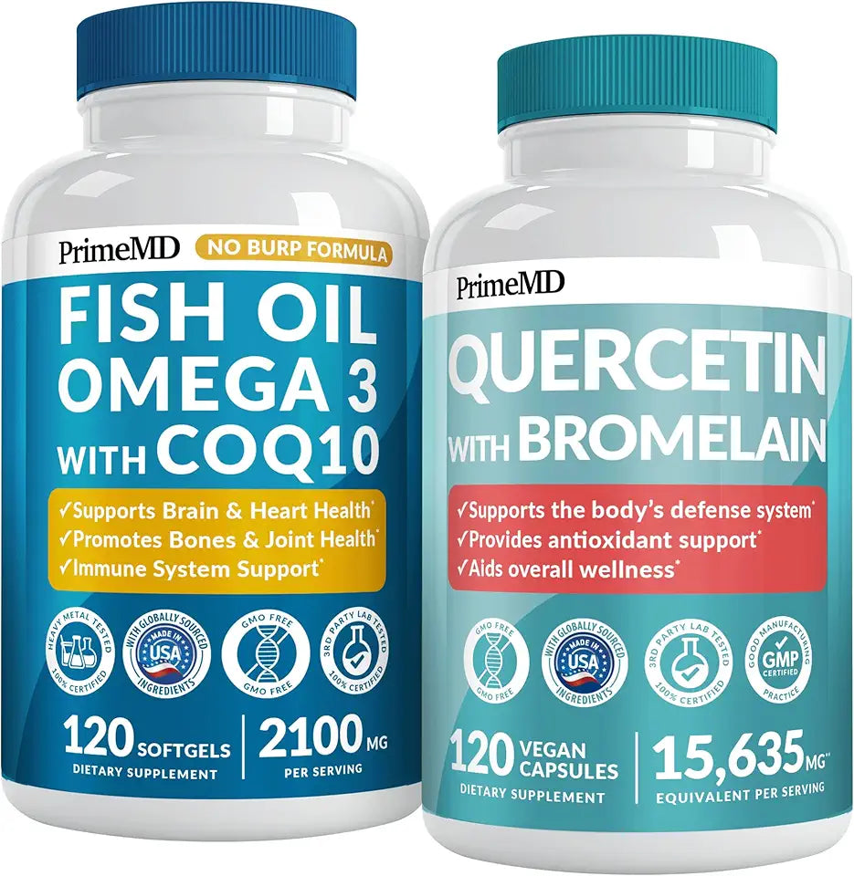 Fish Oil Omega 3 Supplements 2100mg with Vitamins D3 & K2 and CoQ10 T623