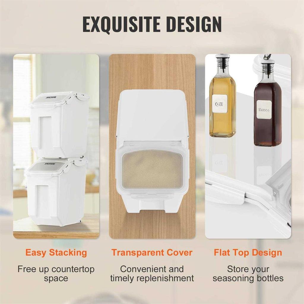 15L Ingredient Storage Bin with Measuring Cups Y605694