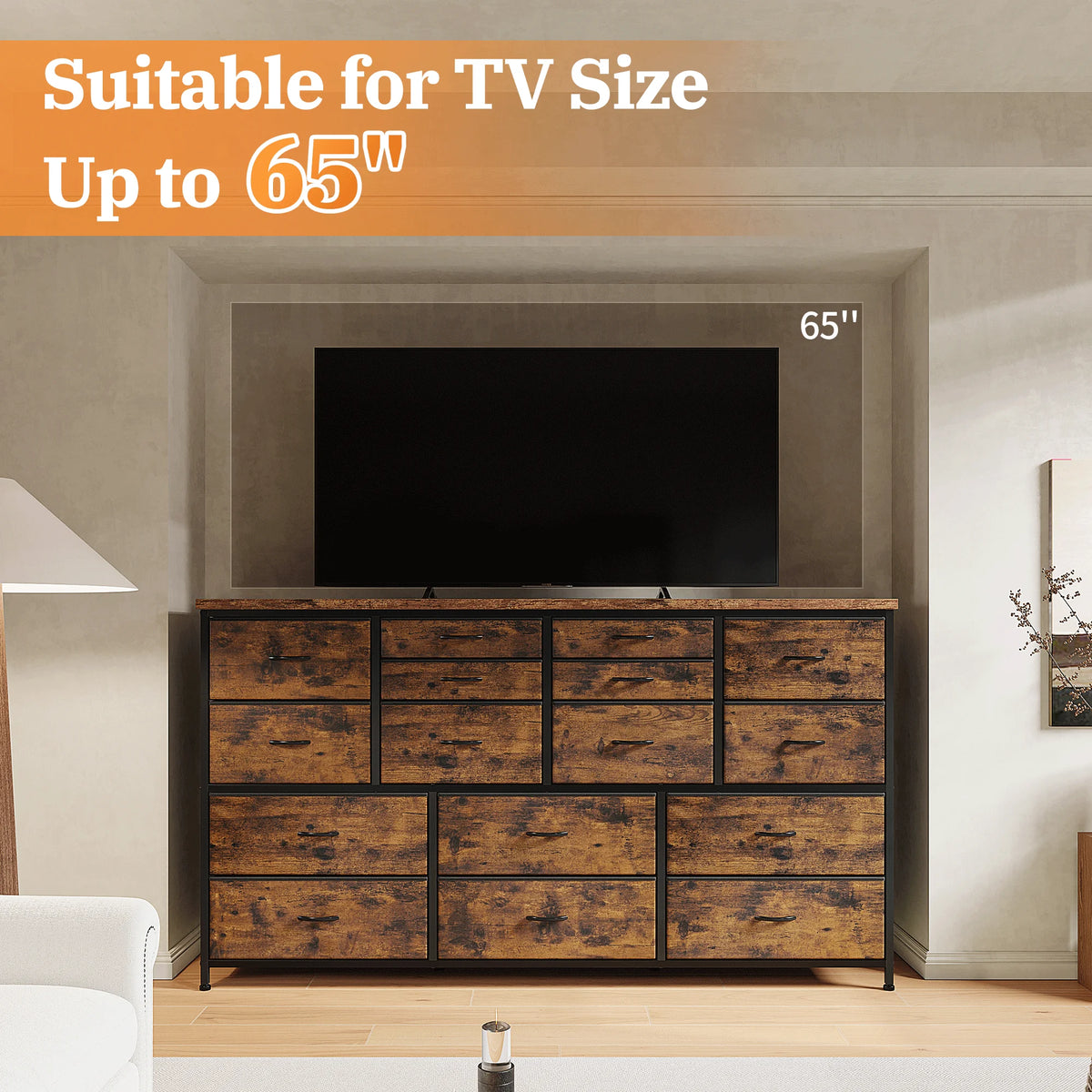 White 16 Drawer Dresser with Power Outlet O569549