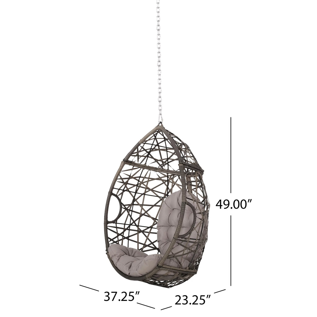Gray Wicker Hanging Chair Q2539