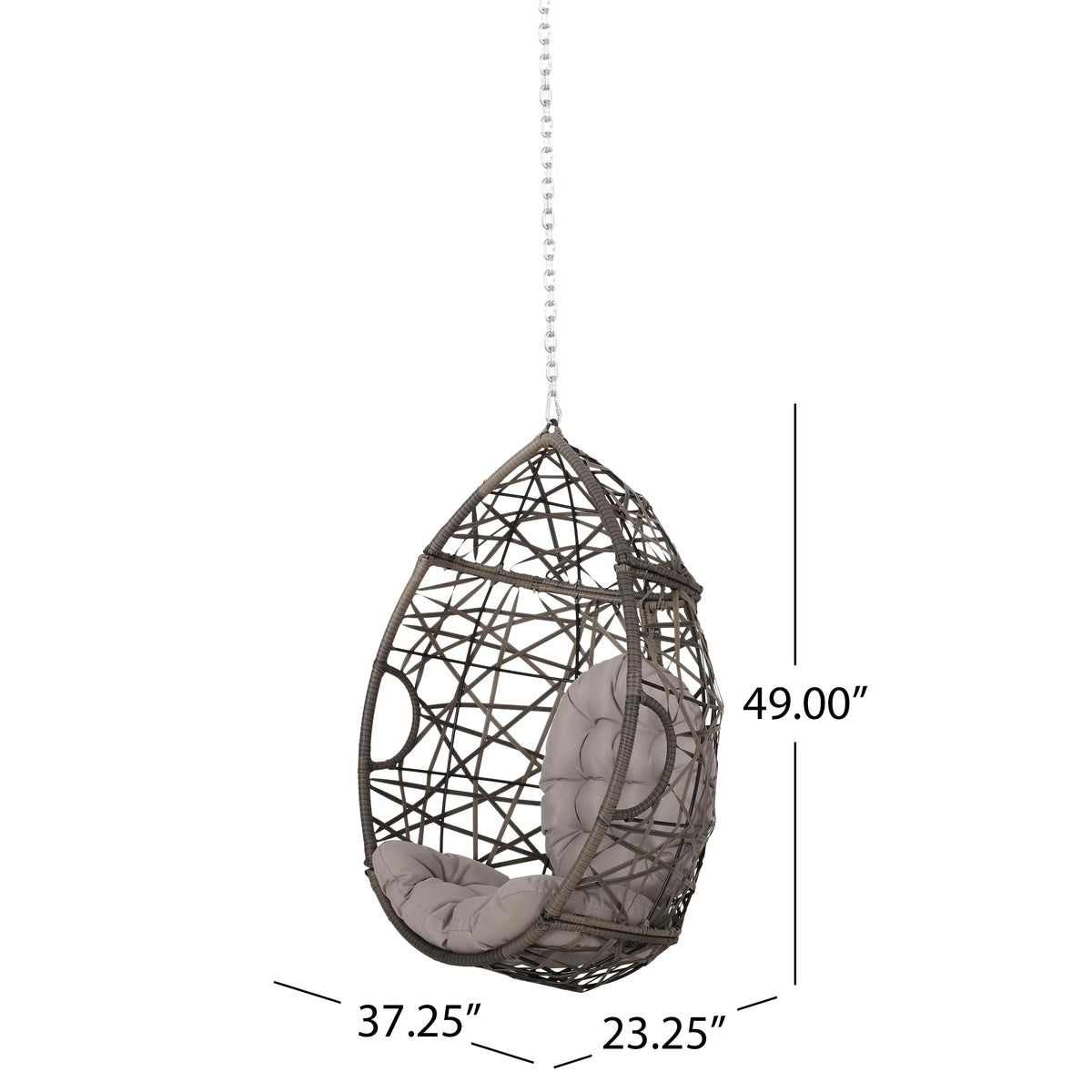 Gray Wicker Hanging Chair Q2539
