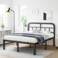 Full Size Black Metal Bed Frame with Headboard U6038