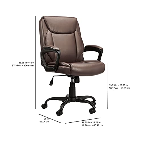 Black Padded Mid-Back Adjustable Office Chair with Armrest K142317
