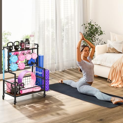 Adjustable Dumbbell Rack with Wheels and Hooks G45130