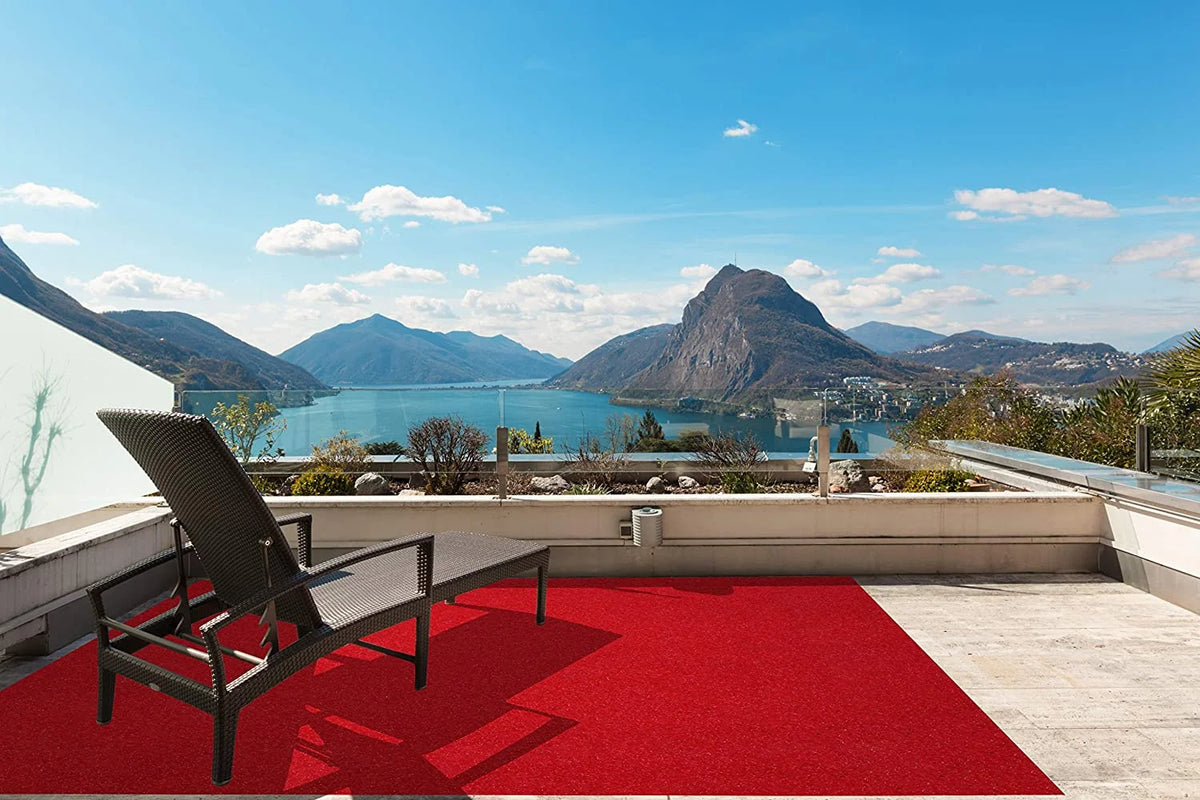 Red 100% UV Olefin Indoor/Outdoor Area Rugs T7944