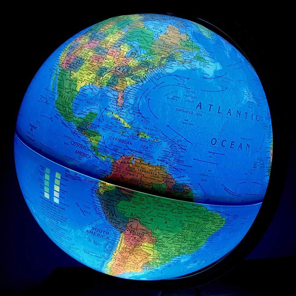 12 inch Illuminated Topographical Political Globe Y79162