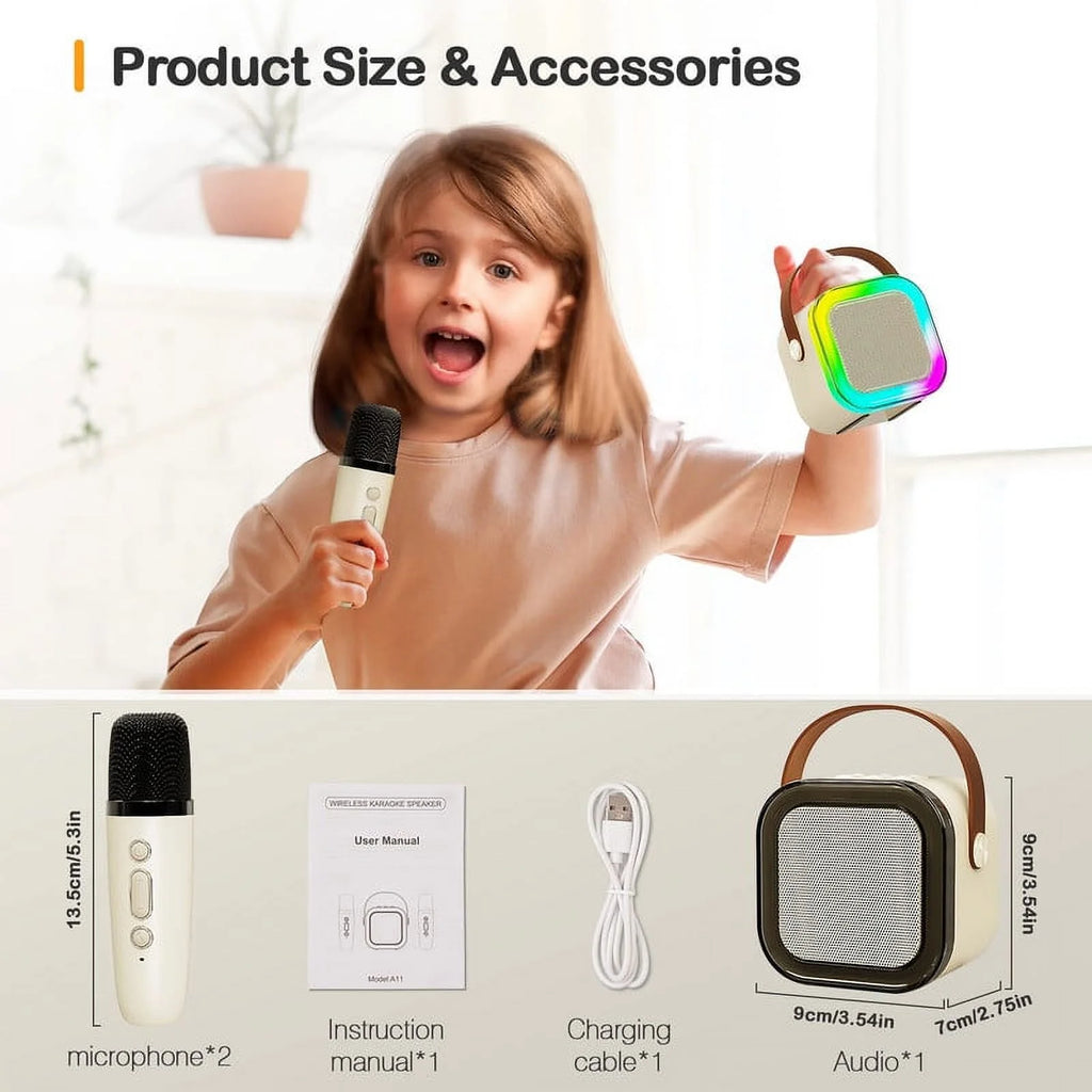 Kids Karaoke Machine with 2 Wireless Microphones O97983