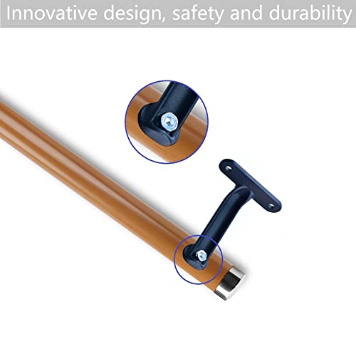 6.5Ft Wooden Non-Slip Wall Mounted Handrail U963102