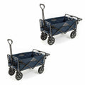 Collapsible Outdoor Utility Wagon Cart with Table Navy 2 Pack H903001