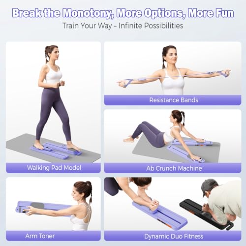 Portable Pilates Reformer Board with Resistance Bands Q9930