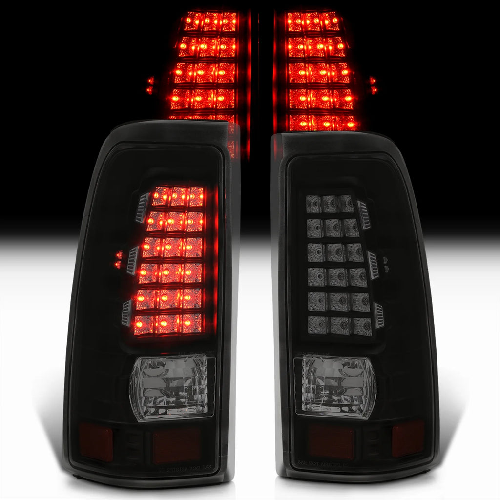 Smoked Lens Black Housing LED Tail Lights Pair B217