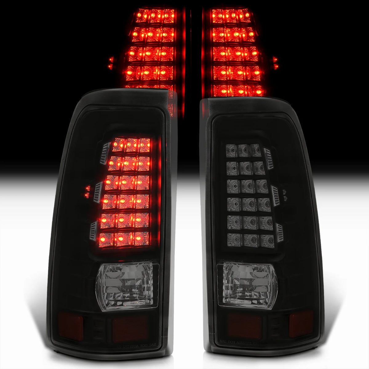 Smoked Lens Black Housing LED Tail Lights Pair B217