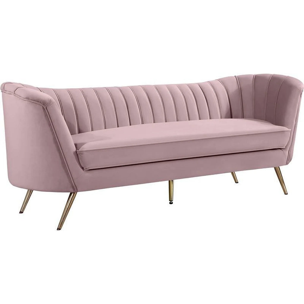 3-Piece Set with Accent Chair Loveseat and Sofa in Pink and Gold Q8132