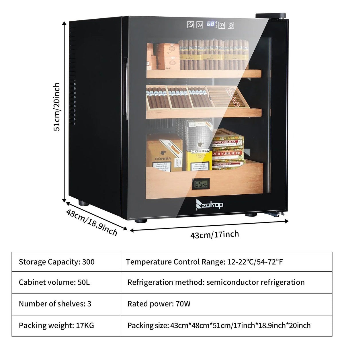 50L Electric Cigar Humidor with Cooling and Heating R5980