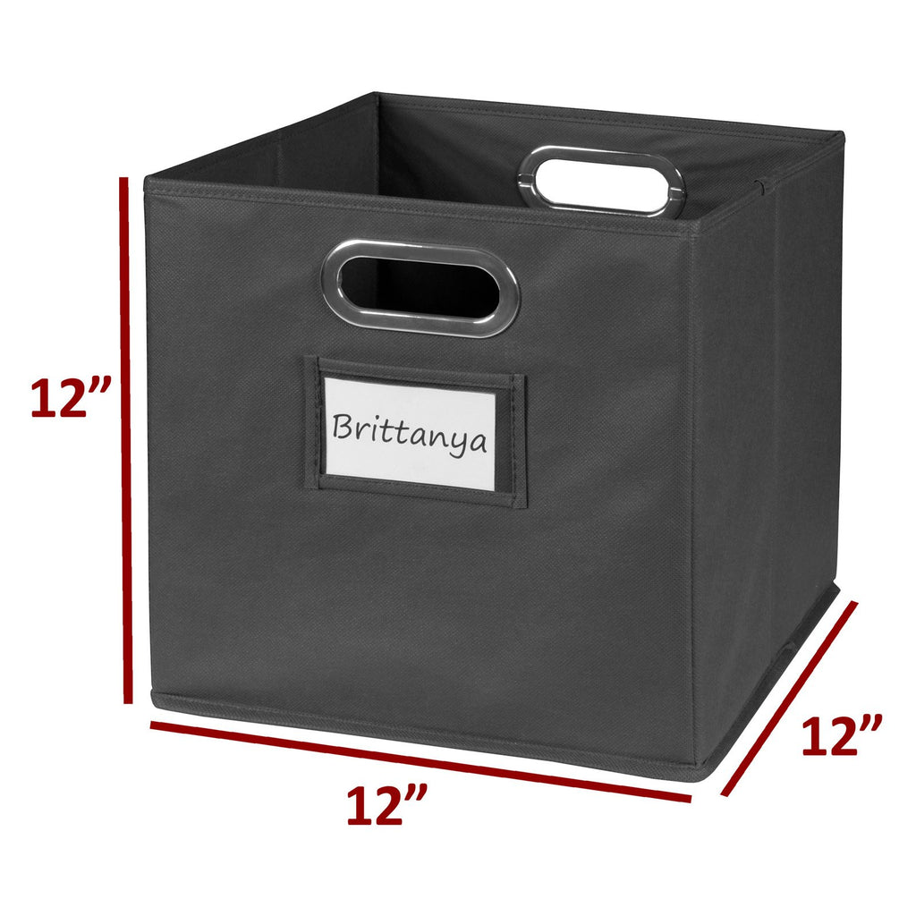 White Storage Sets with Foldable Fabric Storage Bins Y902793