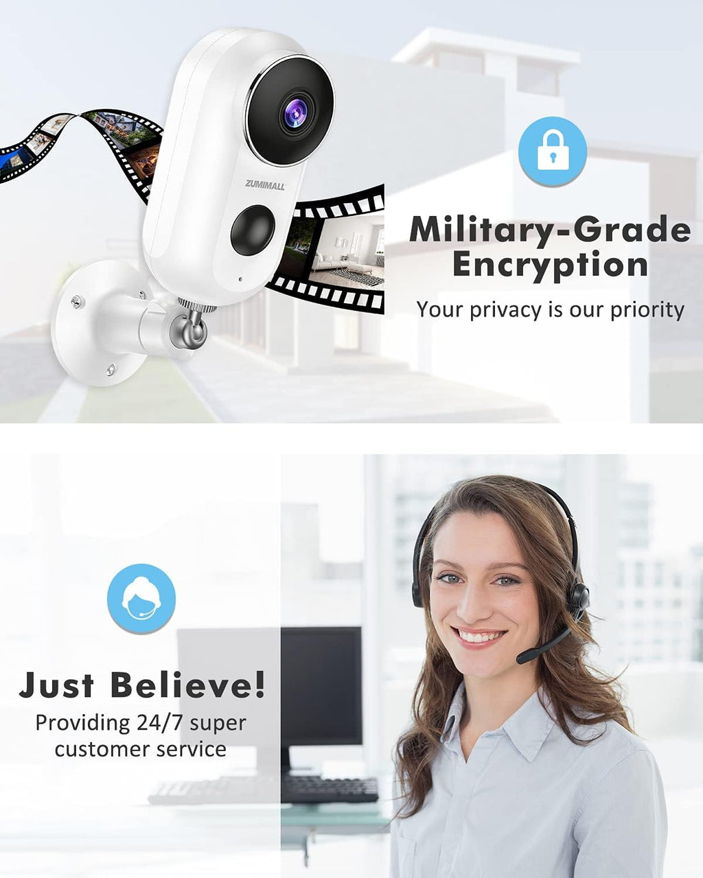 Wireless Security Camera with Solar Panel X93390