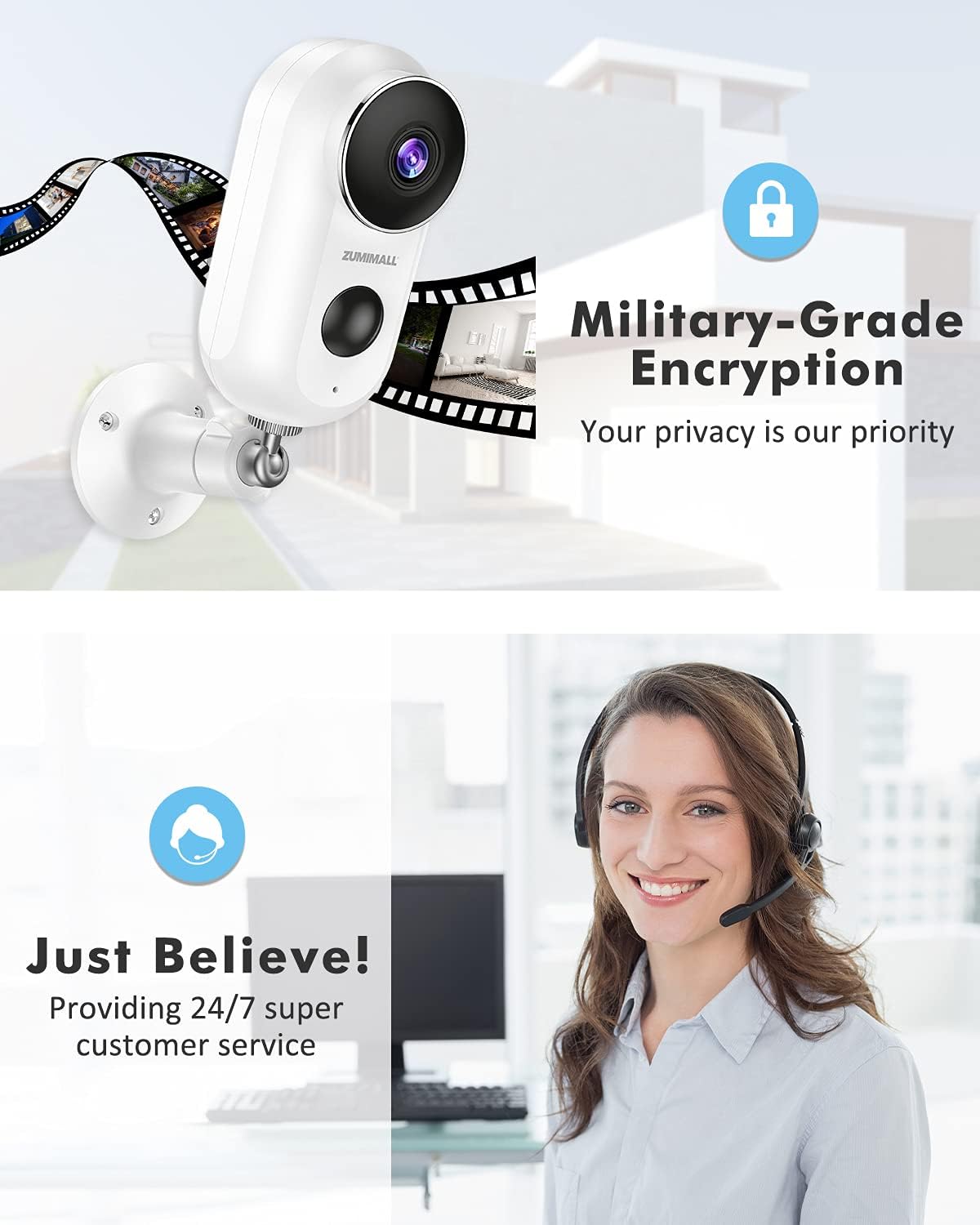 Wireless Security Camera with Solar Panel X93390