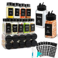 24 Pcs 4oz Glass Spice Jars with Black Metal Caps O8330
